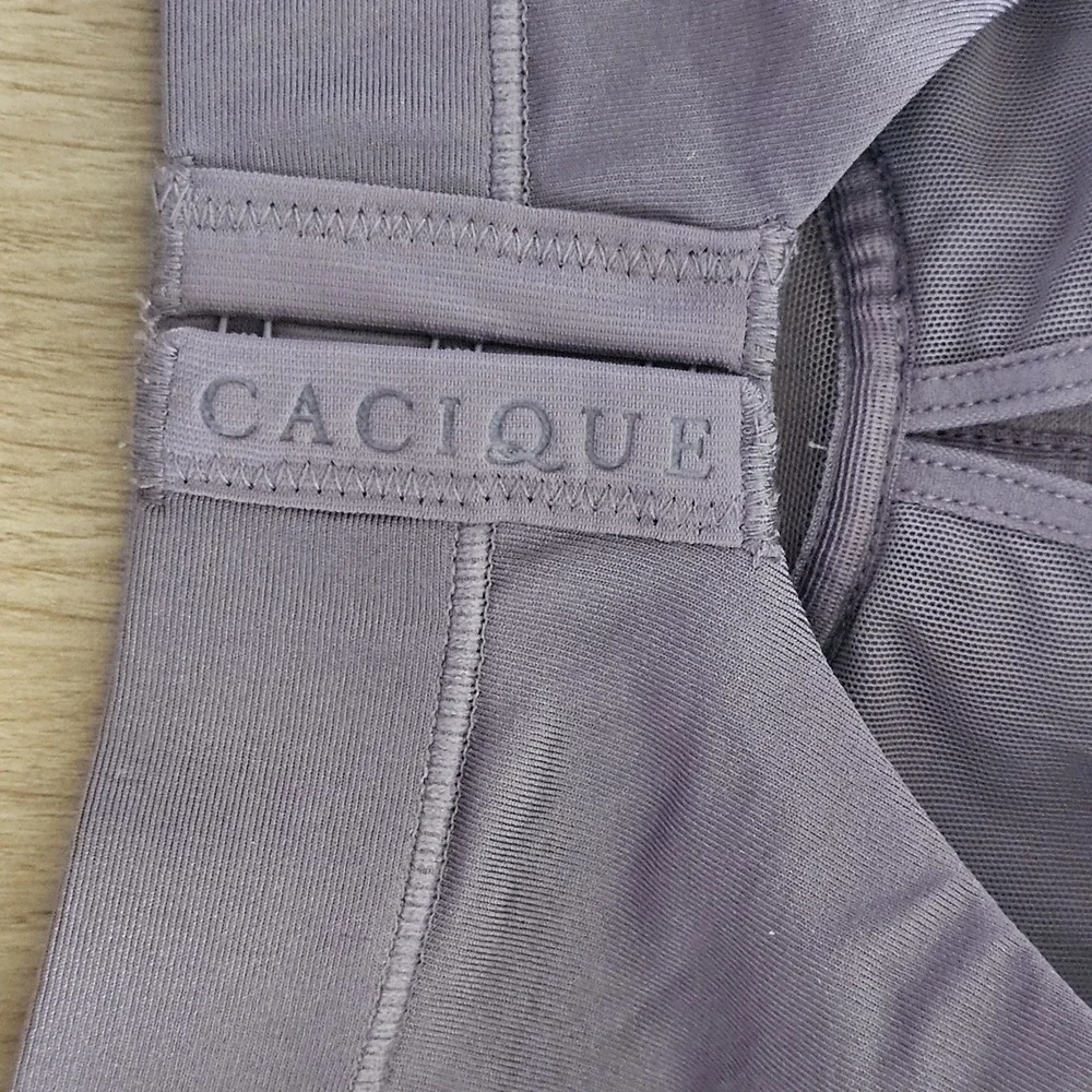 Cacique Lightly Lined Full Coverage No Wire Nursing Bra 44C Purple Mesh Cutout